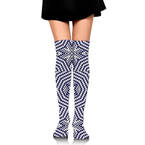 Abstract Geometric Pattern Unisex Casual Crew Athletic Socks Knee High Soccer Socks