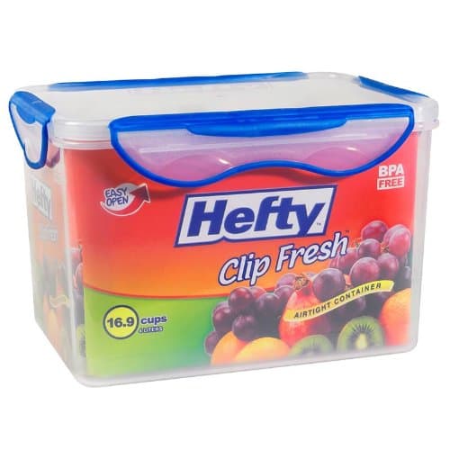 Hefty Clip Fresh Food Storage Container 16.9 Cups Tall Rectangular