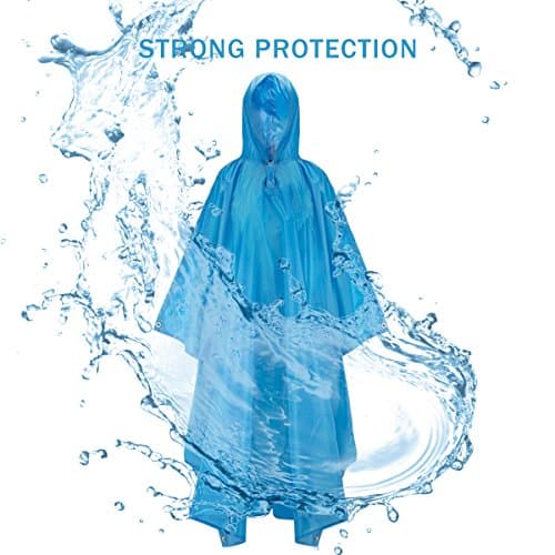 OutWolf Rain Poncho Multi-purpose Raincoat 3 in 1 Rain Cover Ground Sheet and Shelter (Blue)