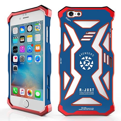 iPhone 6s Case ,iPhone 6 Case ,Personality Rubber with Aluminum Alloy Corner Shell Case Cover Bumper Defender for Apple iPhone 6/6S 4.7 Inches Blue Red