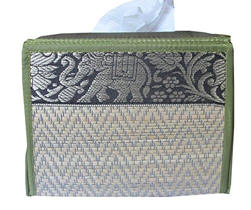 Reed Tissue Box Made From Natural Material Classic Elephant Style Size Height 3.8 "Wide 5" Long, 5.5".