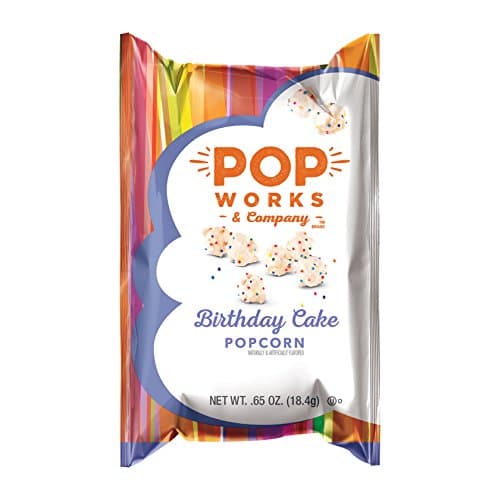 Pop Works & Company Popcorn, Birthday Cake, .65 oz, ( Pack of 25)