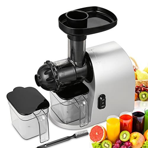 Domtie 150W Slow Masticating Cold Press Juicer Low Speed Juicing Machine Low Noise Extractor with Cleaning Brush and Bigger Juice Container