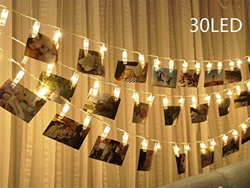 30LED USB Powered LED Photo Clip String lights,Photo String Lights for Home/Weding /Party Decor-Perfect for Hanging Picture, Warm White