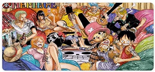 Anime One Piece Mouse pad,Large Gaming Mouse Mat,Desk Mat,Waterproof Anti-Dirty Skid Proof Stitched Edges Mousepad,Perfect for Writing,PC Games,Laptop,15.8x35.5 inch