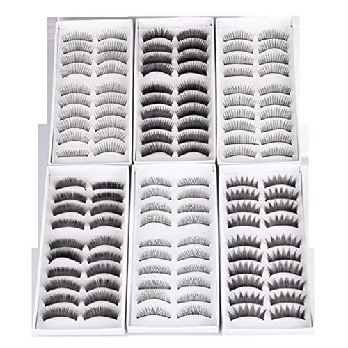 doll2u 60 Pairs 6 Types Soft False Eyelash Eyelashes Eye Lashes Makeup Long Thick