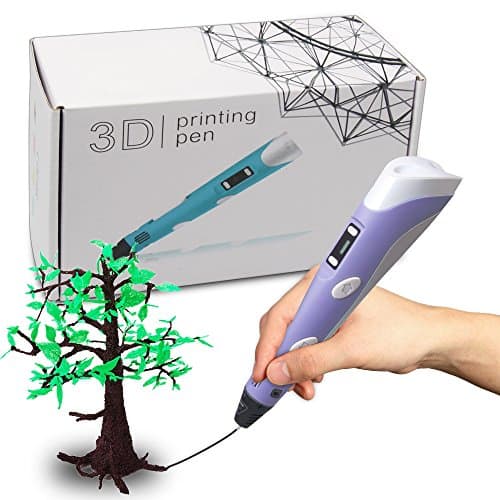 VATI 3D Pen,1.75 3D Printing Pen,Intelligent 3D Pen with OLED Display and 3 Loops of 1.75 mm Filament Refills for Creating Children's Imagination and Practical Ability,Purple