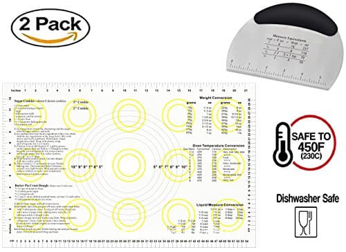 Macaron Silicone Mat &amp; Dough Cutter Pack, Ex-large Oven Baking Mat Sheet Scale Rolling Dough Mat Non-stick Confectionery Tools
