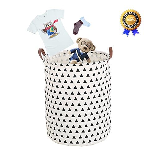 Laundry Hamper Storage Basket 19.7" x 15.7" Large Toy Storage Bin Waterproof PE Coating Bin for Kids Bedroom Clothes (black)