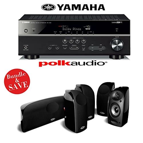 Yamaha RX-V581BL 7.2-Channel Network A/V Receiver + Polk Audio TL250 5.0 Home Theater Speaker System