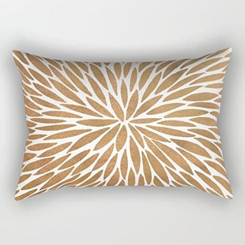 LOU5KB Rose Gold Burst Canvas Rectangle Decorative Throw Pillow Case Cushion Cover 1220 by LOU5KB