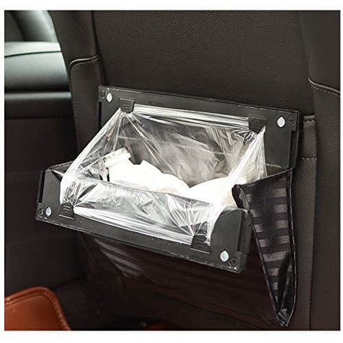 Car Back Seat Folding Drive Black Garbage Can Auto Products Wastebasket Trash Can with 10 Pcs Garbage Bags