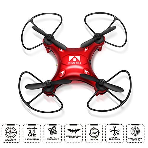 Mini RC Quadcopter, Mini RC Drone, eBoTrade 2.4Ghz 4CH 6-Axis Gyro UFO RC Quadcopter Drone for Kids &amp; Beginners with 3D Flips, Headless Mode, One Key Return, Full Protectors, H/L Speed (Red)