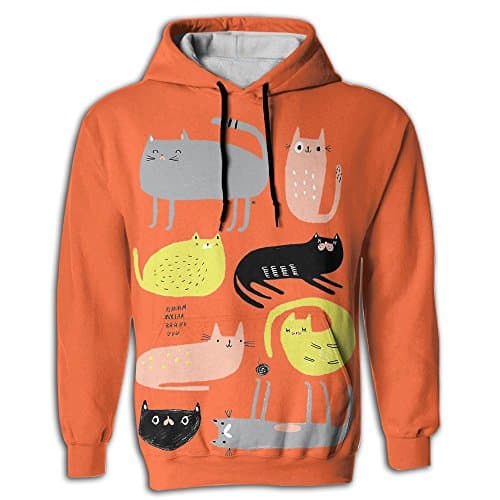 Adult's Pullover Hooded Sweatshirt With Pockets 3D All Over Print Cat Kitten Cartoon Design For Men Women