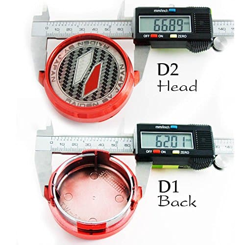 LENSO 4PCS Raiden Hub Caps Wheel Center Cap D1= 62mm. D2= 67mm.Wheel Rim 15" 16" 17"