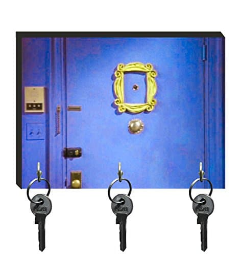 Key Holder & Wood Mounted Key Rack, Hook, Organizer, Storage, Wall Art (Friends TV Show) (5,5"x8")