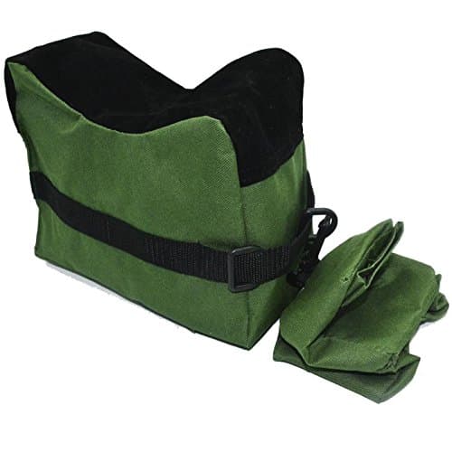 Laspur Deep Green Tactical Shooting Gun Rest Bench Front &amp; Rear Sand Bag Combo Set For Outdoor Shooter Hunter Hunting Rifle-Unfilled