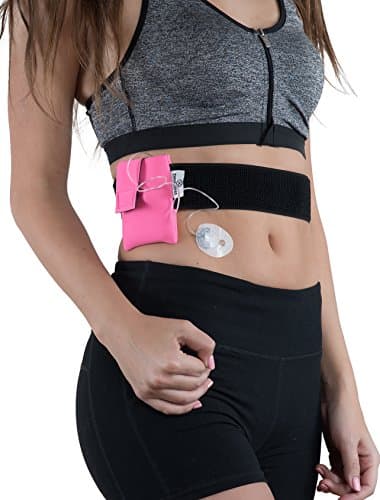 Athletic Insulin Pump Case with Strap for Animas Vibe/OneTouch Vibe Plus (L Waist, Pink)
