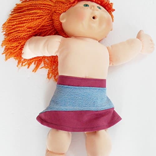 16" cabbage patch kids HANDMADE CLOTHES Blue Jean and Rasperry Skirt