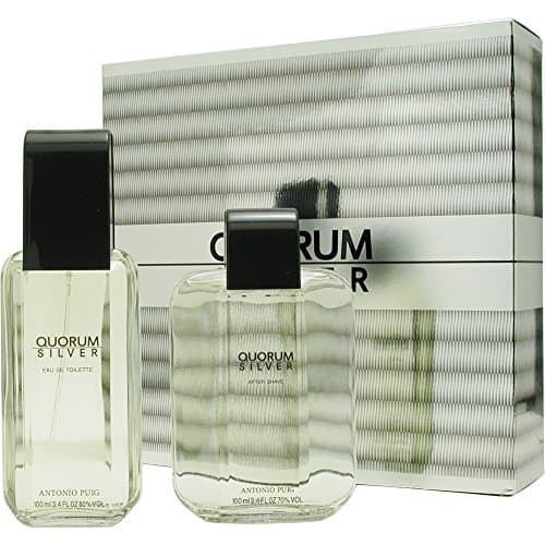QUORUM SILVER by Antonio Puig EDT SPRAY 3.4 OZ &amp; AFTERSHAVE 3.4 OZ for MEN ---(Package Of 4)
