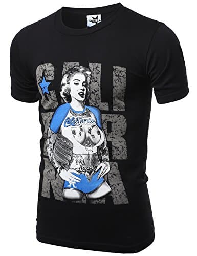 Youstar Basic Short Sleeve Marylin Monroe T-Shirts Black Size M