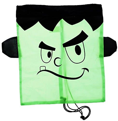 Halloween Black Frankenstein Drawstring Backpack Reusable Treat Bag - 16" x 13"