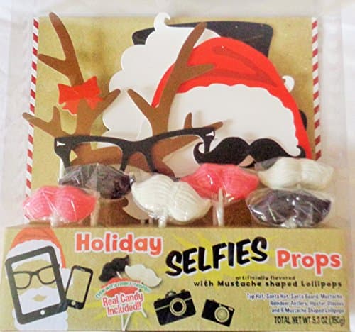 Holiday Selfies Props with Mustache Shaped Lollipops