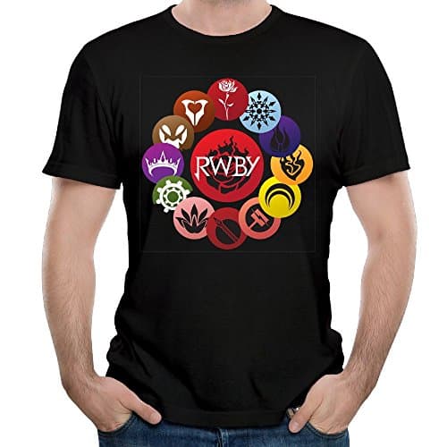 MoniqueABeech Man RWBY Ruby LogoCool Short Sleeve Top T-Shirts Boy Funny Shirts Black