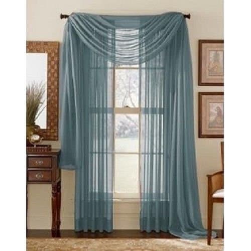 Empire Home Extra Long Window Sheer Curtain Panel - 54" Wide X 108" Long (Dark Slate)