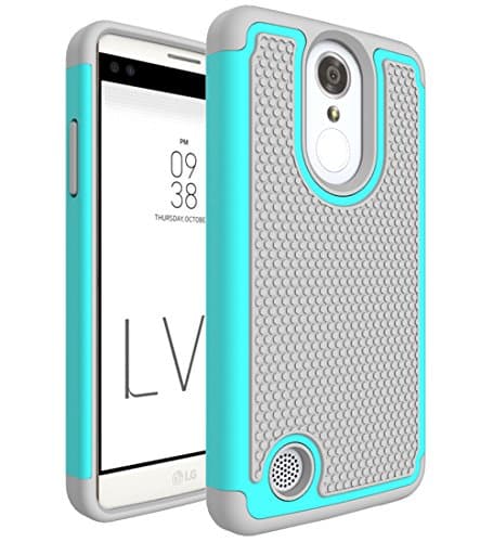 LG Aristo Case, LG LV3 Case, Alkax Dual Layer Heavy Duty Shockproof Hybrid Scratch Resistant Protective Rugged Case Cover for LG V3 / LG K8 2017 / MS210 + 1 Stylus Pen (Teal)