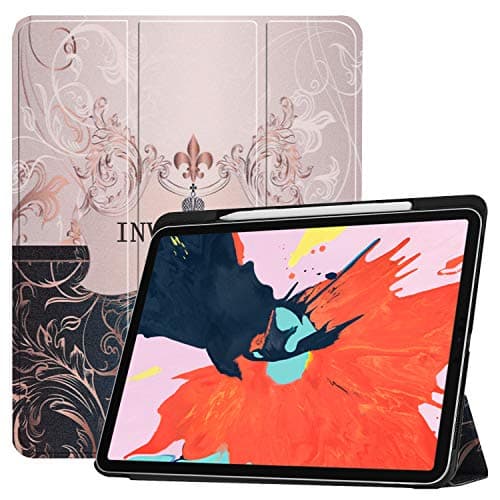UBMSA Case for iPad Pro 12.9 Inch 2018, Full Body Protective Rugged Shockproof Case with Pencil Holder, Auto Sleep/Wake, Support iPad Pencil Charging for iPad Pro 12.9 Inch 3rd Gen (Flower)