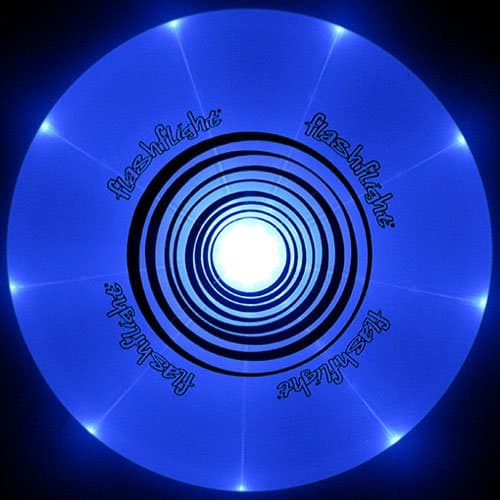 Flashflight Illuminated Flying Disc Blue WATER RESISTANT AND FLOATS WITH LED FIBER TEDCHNOLOGY - COOL !