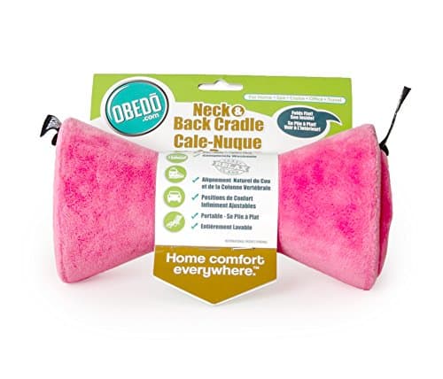 Obedo Neck & Back Support Cradle - Adjustable Travel Pillow for Your Spine (Hot Pink)