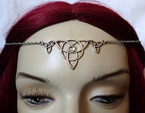 Celtic Triple Triquetra Trinity Headpiece Crystal Clear