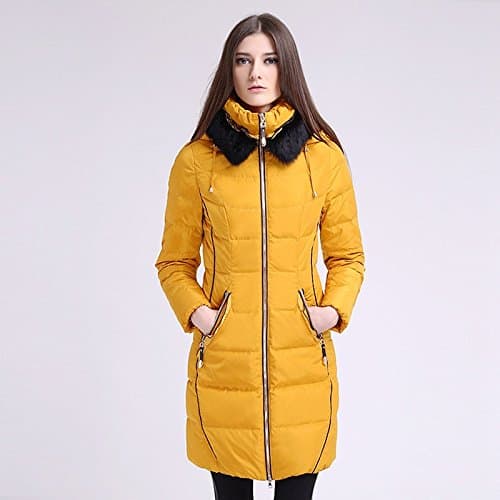GK-Large size women's down jacket long section?yellow?L