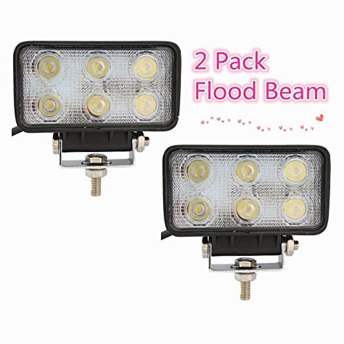 White rock auto rectangle 18w Led Work Light Super bright 12V/24V (2pcs Flood)