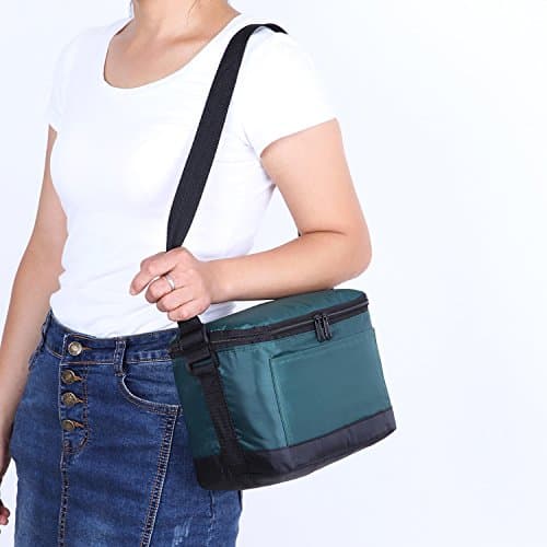 Insulated Lunch Bag ,eStarry Lunch Box with Adjustable Shoulder Strap Lunch Tote Hand Bag Box Cooler Bag Freezable Keep Food and Drinks Cool on the Outdoor Camping Picnic (Cooler Bag, Green)