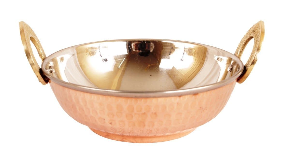 KaBi Copper Biryani Karahi, 1.2 Litres/17.50cm, Reddish Brown