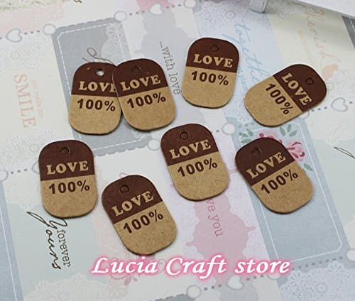 2x50pcs 2x3.2cm kraft paper card tag DIY custom candy box decorative accessories