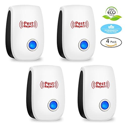 Spriak 2018 New Ultrasonic Pest Repeller, 4 pack Electronic Plug in Pest Control Repellent & Mouse Repeller for Insect, Mices, Mouse, Bugs, Spiders, Mosquitoes, Roaches, Ants