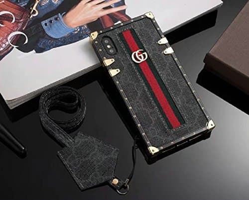 Luxury Style PU Leather Iphones Cover Cases For Apple Iphone 6/6S/Plus 7/8/Plus Iphone X/10(Iphone 6/6S Black)