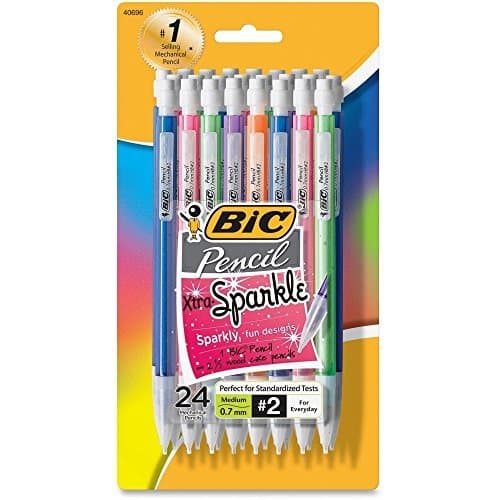 BIC MPLP241 Xtra-Sparkle Mechanical Pencil, 0.7mm, Assorted, 24/Pack