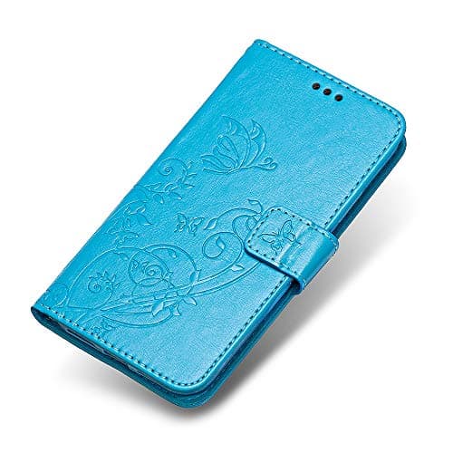 Sony Xperia Z3 Compact Case, The Grafu® Leather Wallet Case Embossed Design Stand Function Cover with Credit Card Slot for Sony Xperia Z3 Compact, Blue