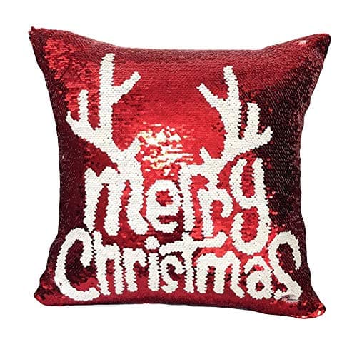 OverDose Home Decoration Christmas Reversible Flip Sequins Throw Pillow Case Sofa Car Cushion Cover Home Decor(No Pillow Insert)