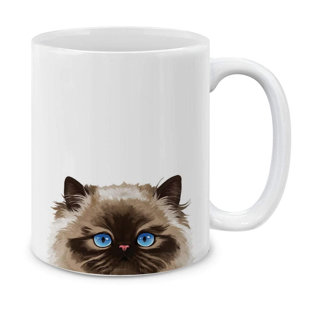 Chocolate Point Himalayan Cat Ceramic Coffee Mug Tea Cup, 11 OZ