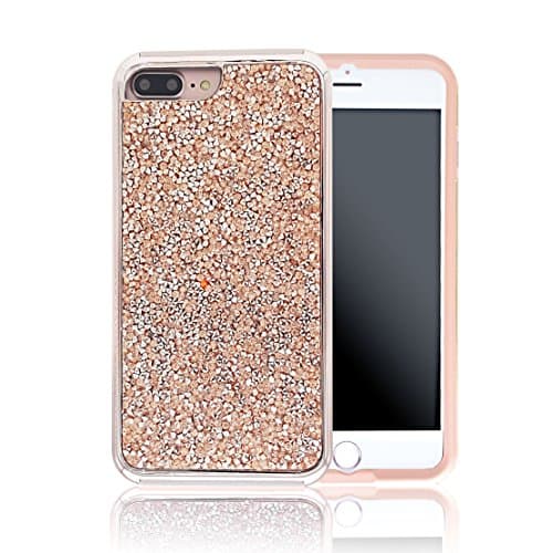 iPhone 7 Plus Case, Bling Glitter Crystal Dual Layer Shockproof Hard PC Back Soft TPU Inner Protective Cover Case for Apple iPhone 7 Plus 5.5 Inch (Rose Gold)