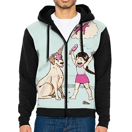 JYTEJHYTEG Hoodies Sweaters Men Long Sleeve Dogs Unicorn Printed Pullover Hooded Sweatshirt With Pockets