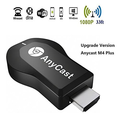 WIFI Display Dongle, Anycast M4 Plus 1080P Wireless Display Adapter Digital AV to HDMI Connector TV Receiver Stick for iOS/Android/Windows/MAC OSX/Projector,Support DLNA/Airplay Mirror/Miracast/Ezcast