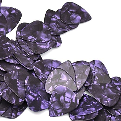 Guitar Picks Blank Celluloid No Printing Medium 1mm, 100 Pcs Pearl Purple