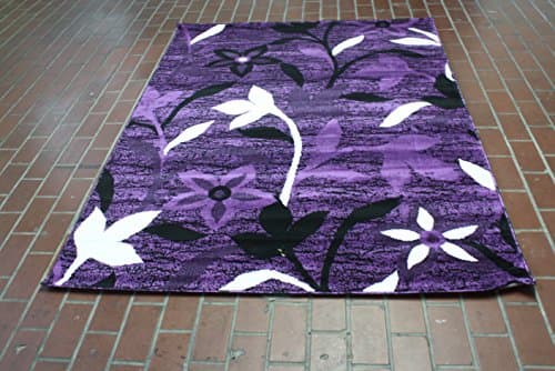 RT6002 BCF Modern Design Area Rug (5X8, Purple)